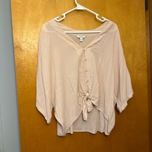 Light pink oversized button down top